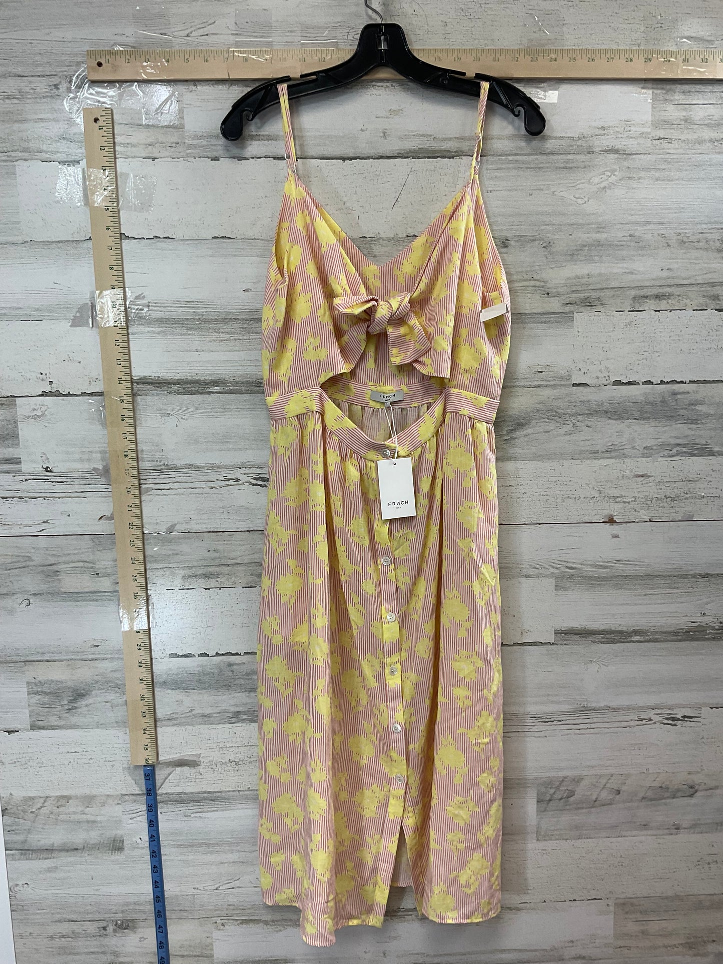 Pink & Yellow Dress Casual Midi FRNCH, Size L