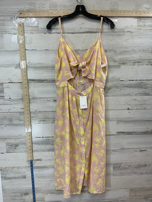 Pink & Yellow Dress Casual Midi FRNCH, Size L