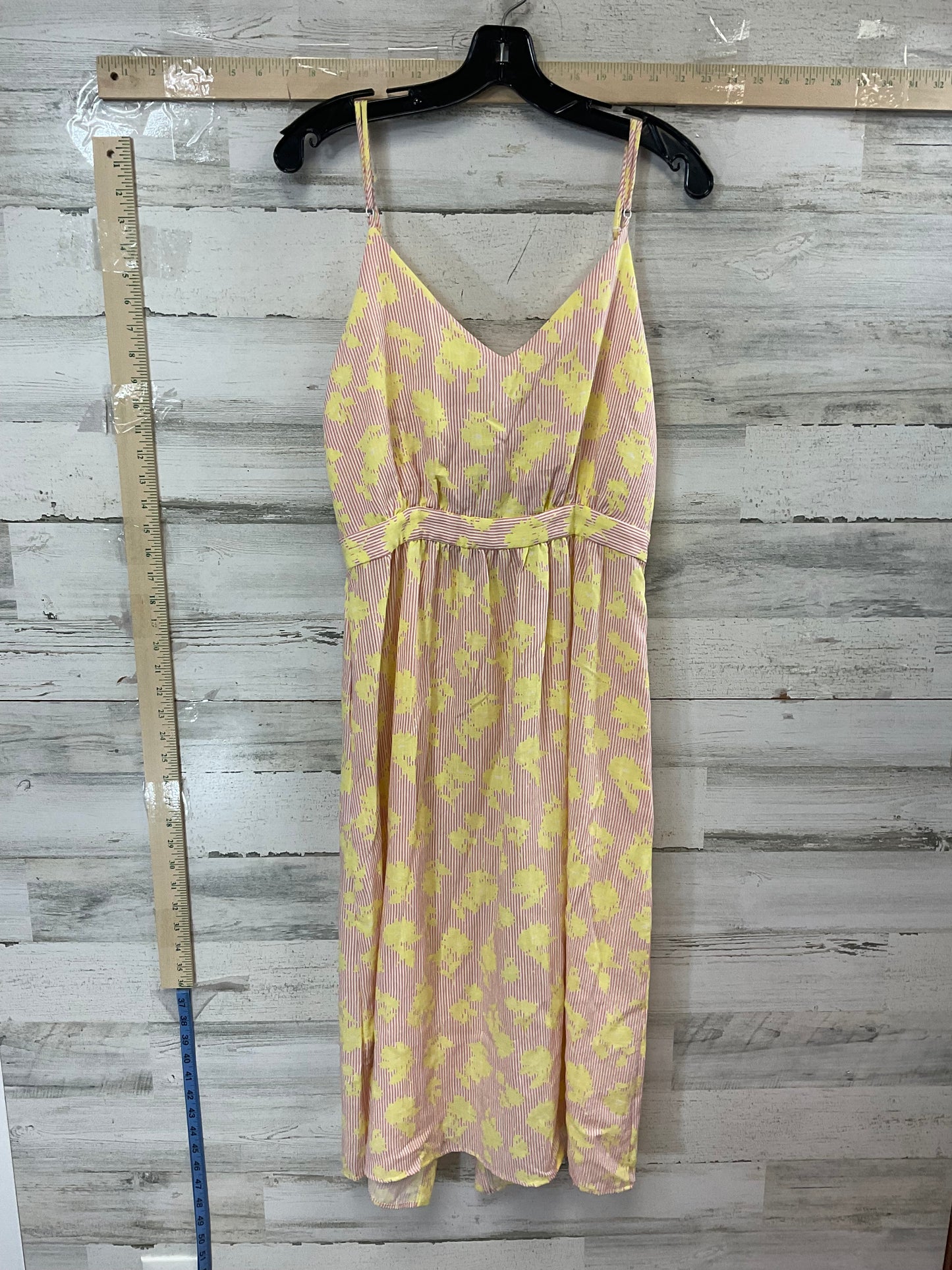 Pink & Yellow Dress Casual Midi FRNCH, Size L