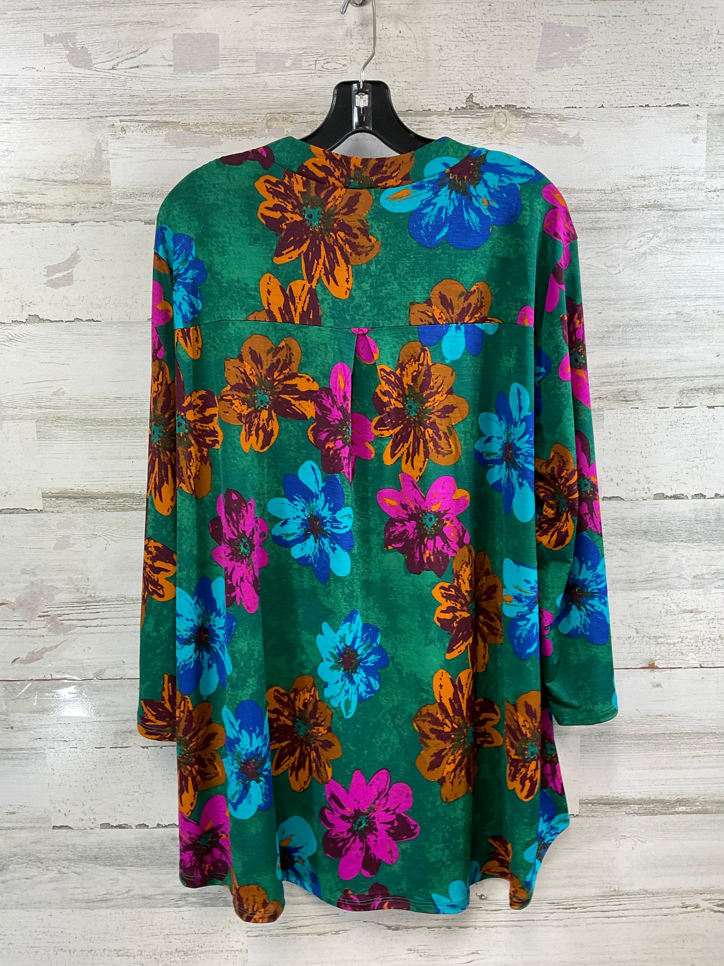 Top 3/4 Sleeve By Clothes Mentor In Green, Size: 3x