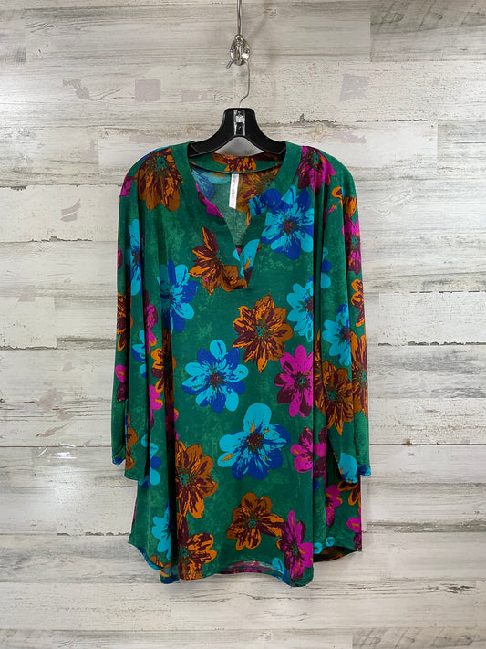 Top 3/4 Sleeve By Clothes Mentor In Green, Size: 3x