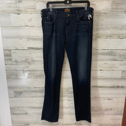 Jeans Straight By Mother Jeans In Blue Denim, Size: 14