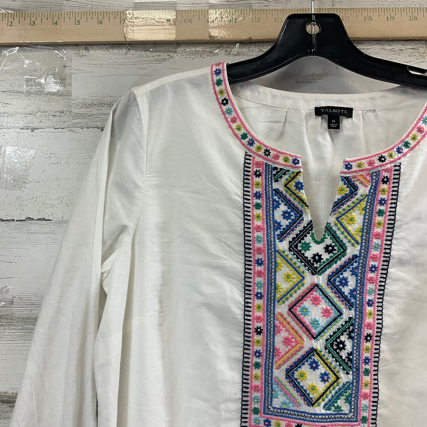 Top 3/4 Sleeve By Talbots In White, Size: M