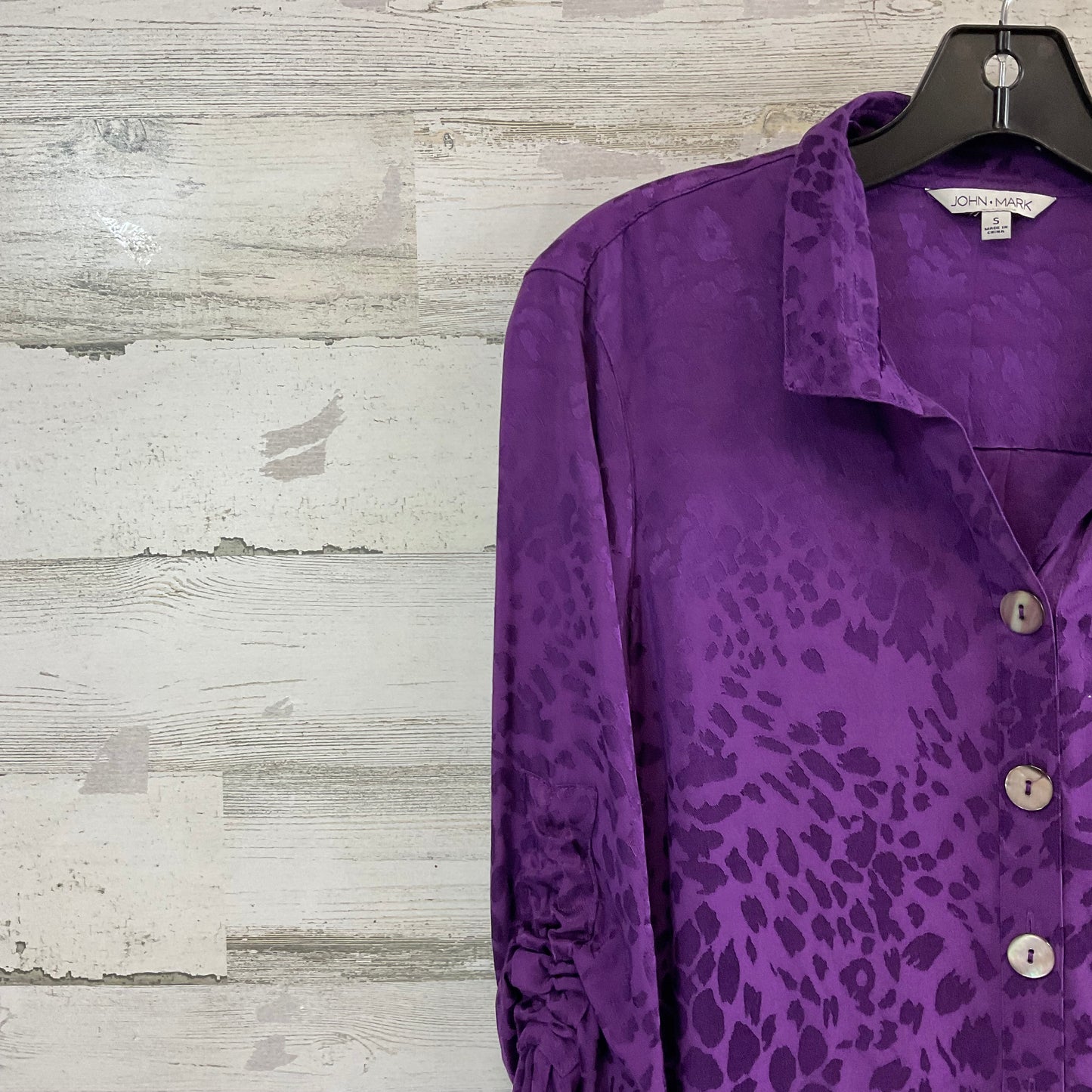 Blouse 3/4 Sleeve By John Mark In Purple, Size: S