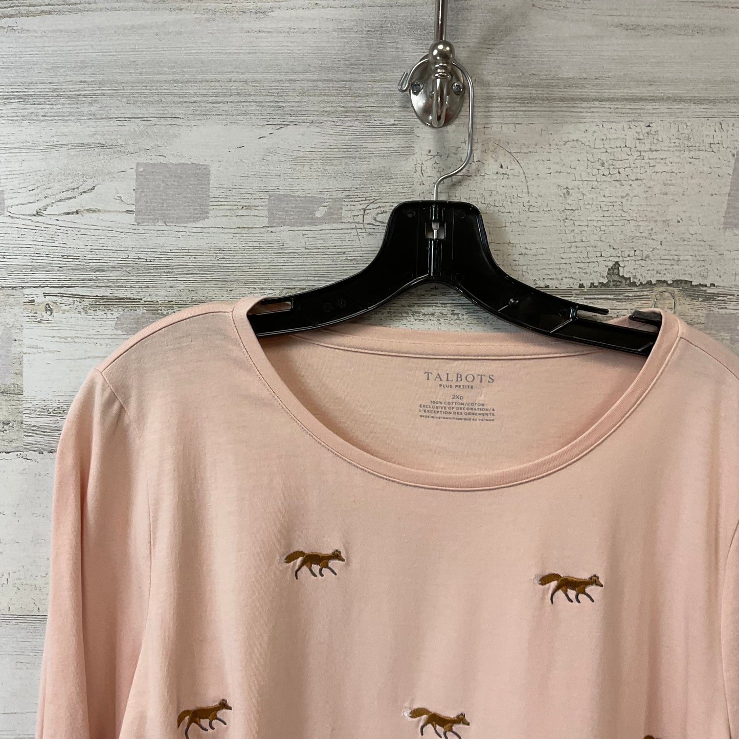 Top Long Sleeve By Talbots In Peach, Size: 2x