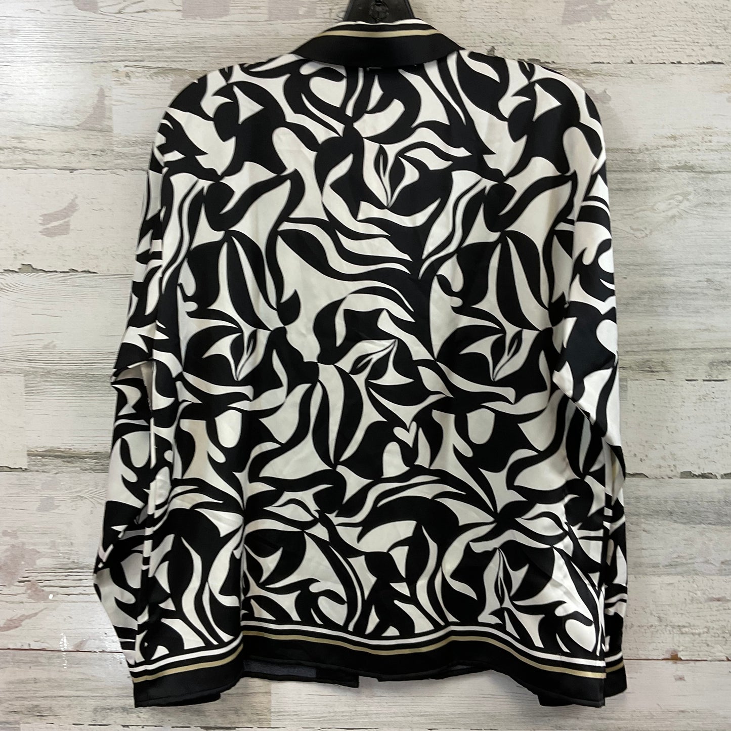 Blouse Long Sleeve By Loft In Black & White, Size: S