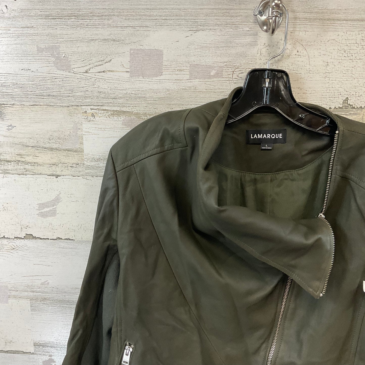 Jacket Leather By Lamarque In Green, Size: L