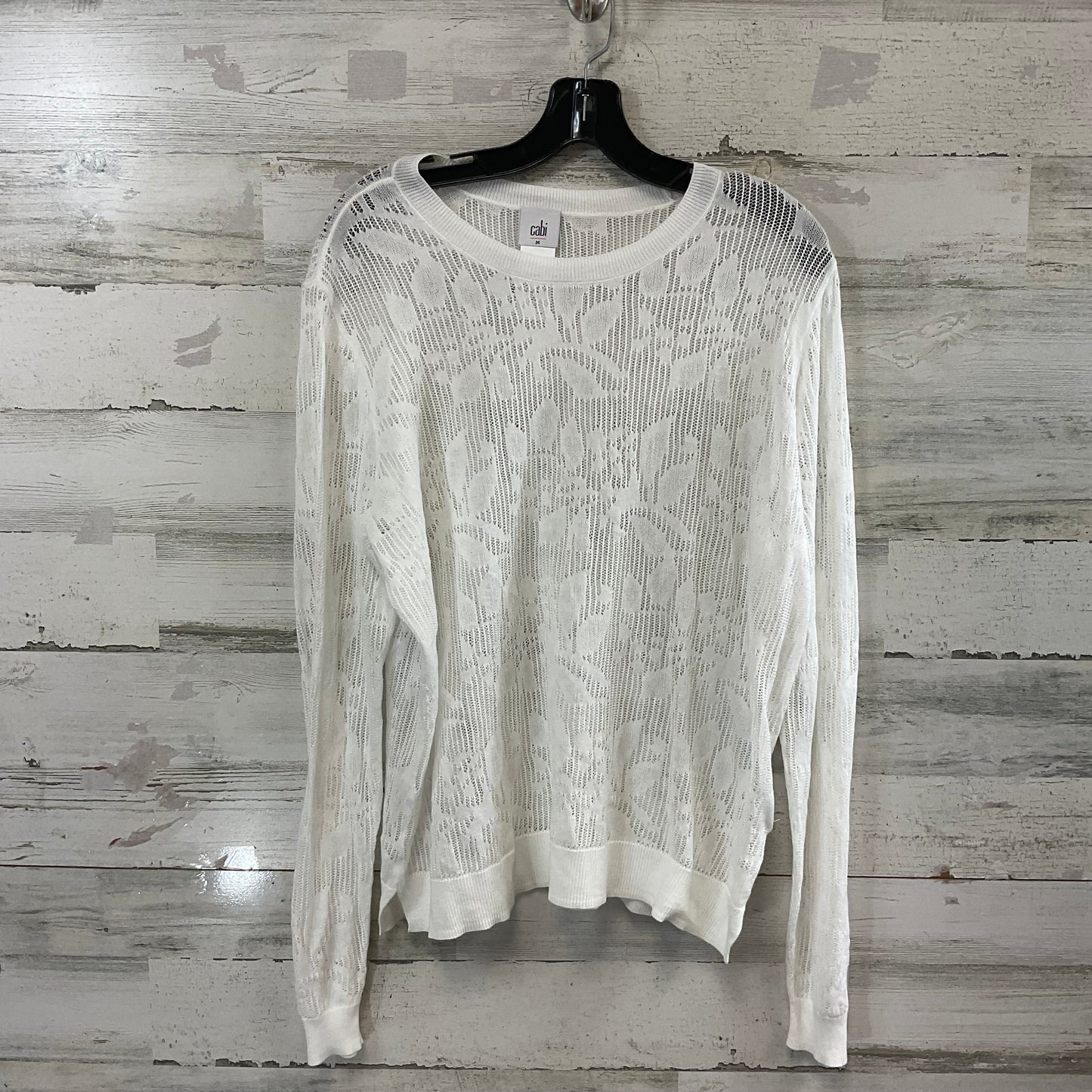 Top Long Sleeve By Cabi In White, Size: M