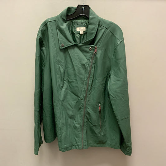 Jacket Moto By Style And Company In Green, Size: 3x