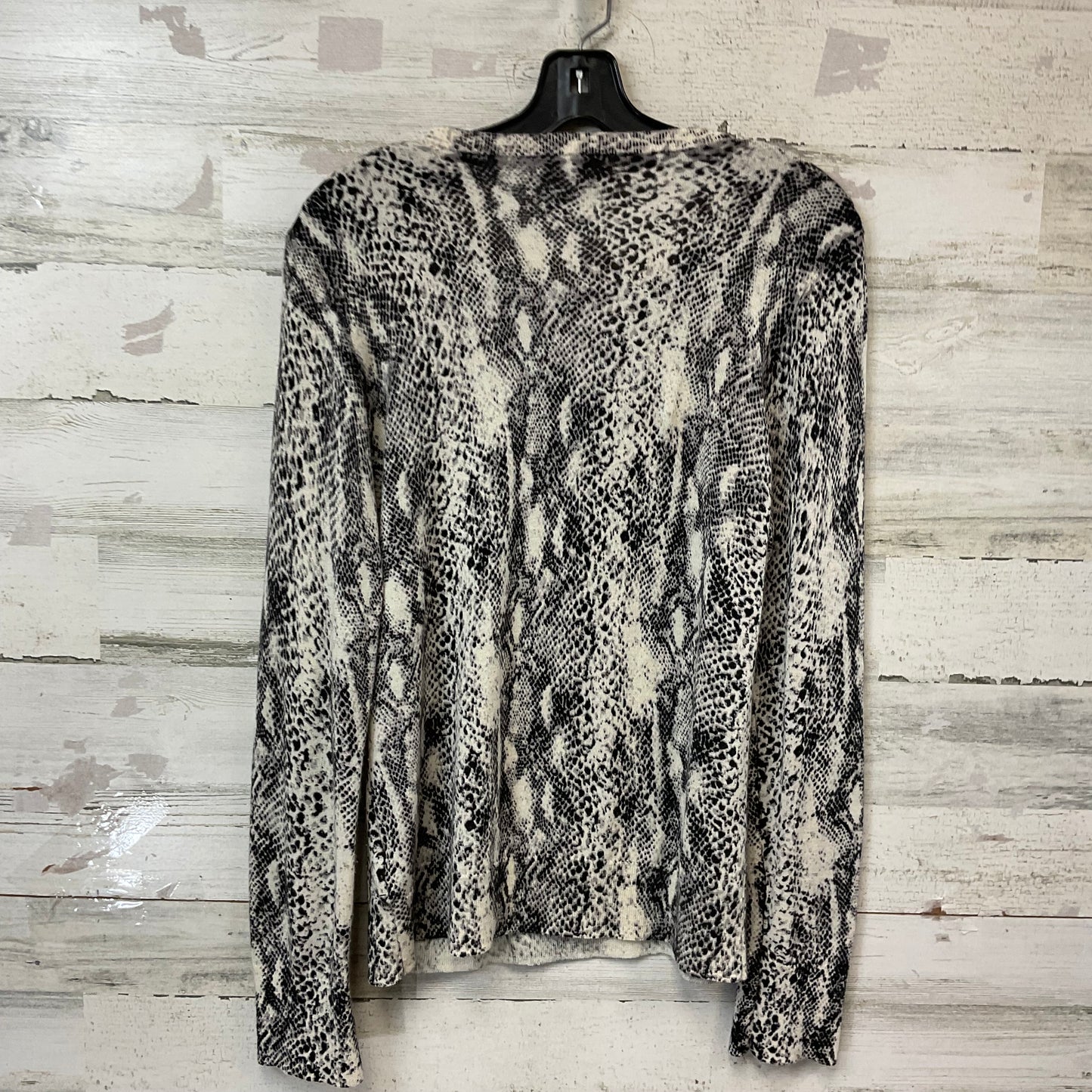 Top Long Sleeve By Equipment In Black & Cream, Size: L