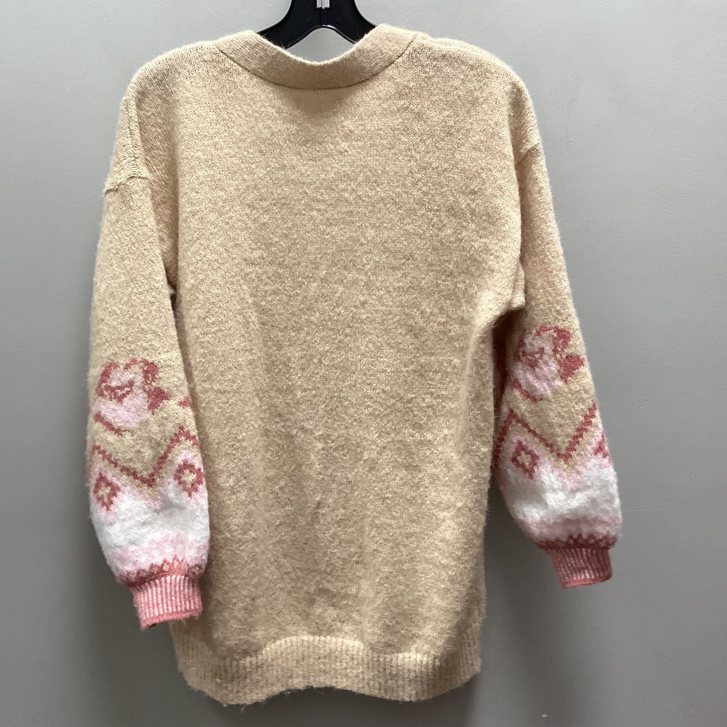 Sweater Cardigan By Lc Lauren Conrad In Brown & Pink, Size: S