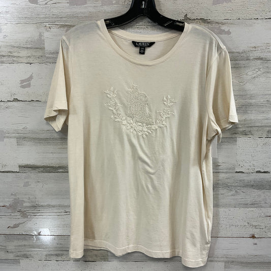 Top Short Sleeve By Lauren By Ralph Lauren In Cream, Size: L