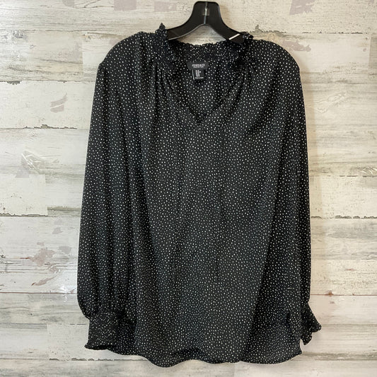 Top Long Sleeve By Jones And Co In Black & White, Size: 1x