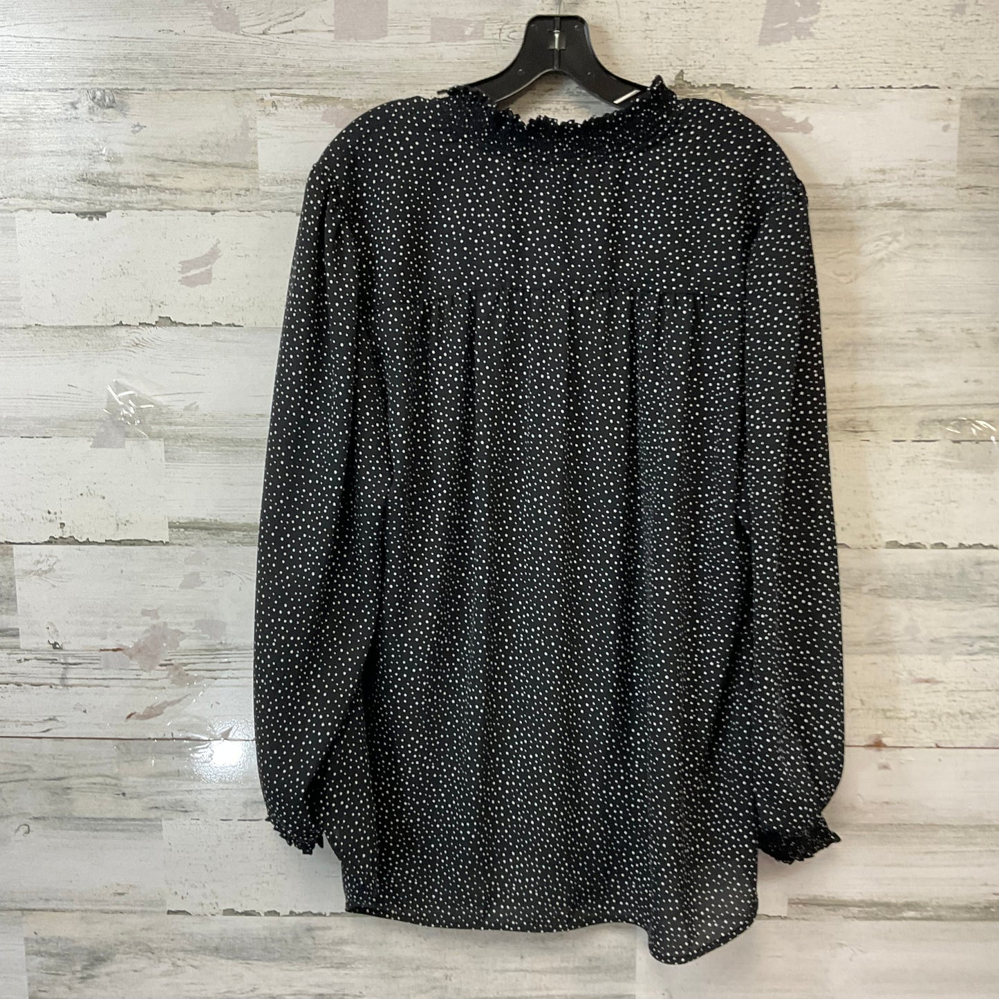 Top Long Sleeve By Jones And Co In Black & White, Size: 1x