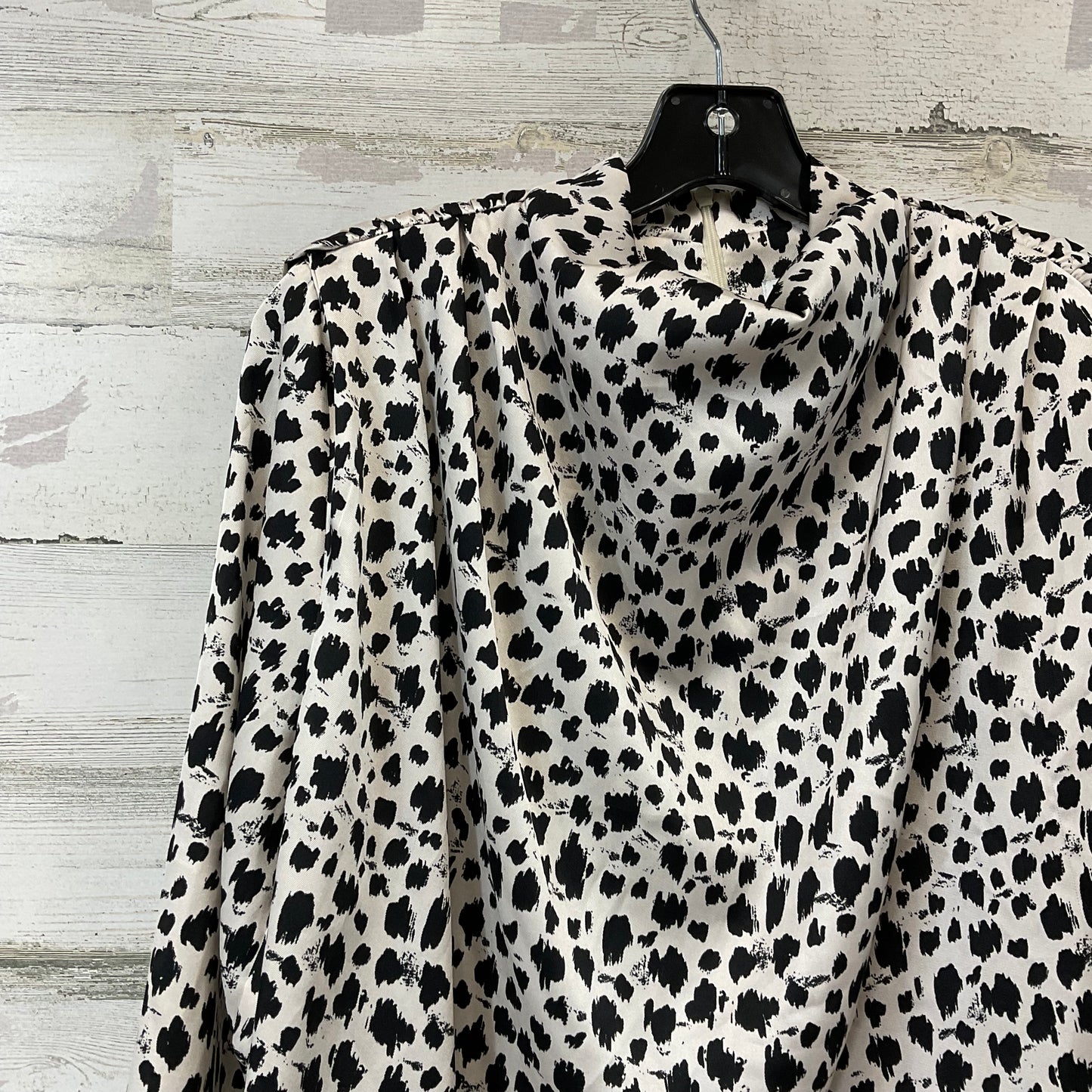 Top Long Sleeve By Zara In Black & Cream, Size: M