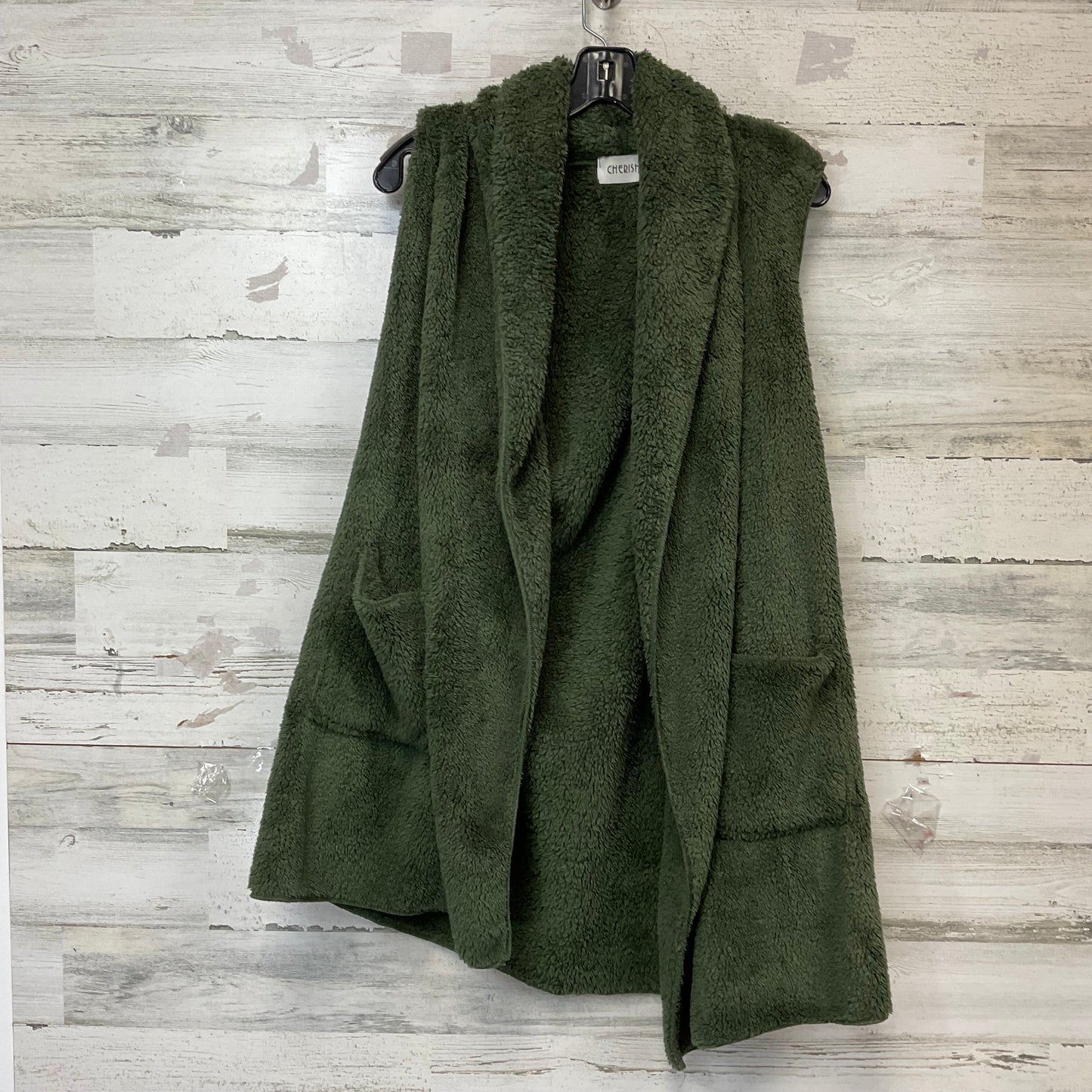 Vest Faux Fur & Sherpa By Cherish In Green, Size: M