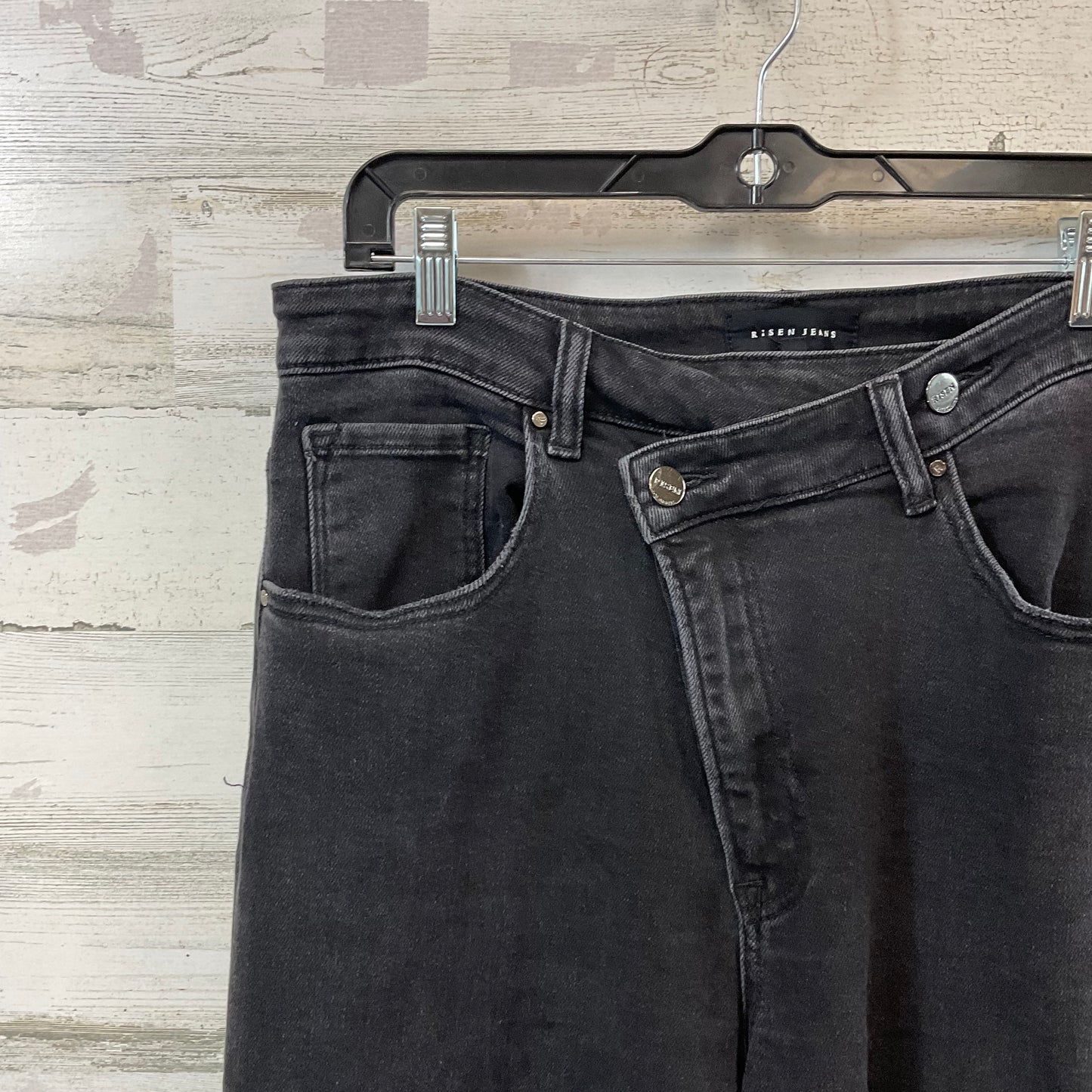 Jeans Straight By Risen In Black Denim, Size: 1x