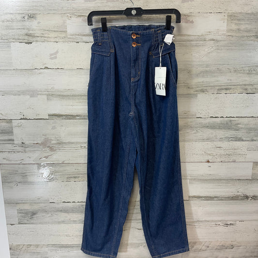 Jeans Straight By Zara In Blue Denim, Size: S