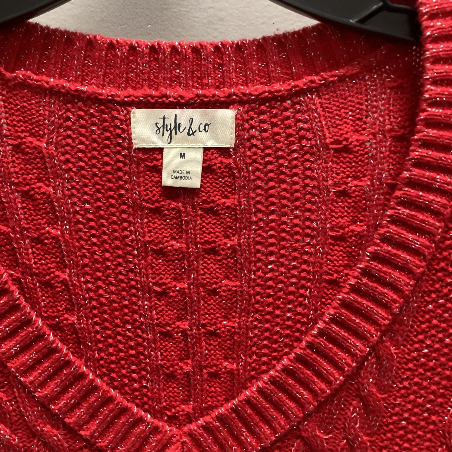 Sweater By Style And Co Collection Women In Red, Size: M