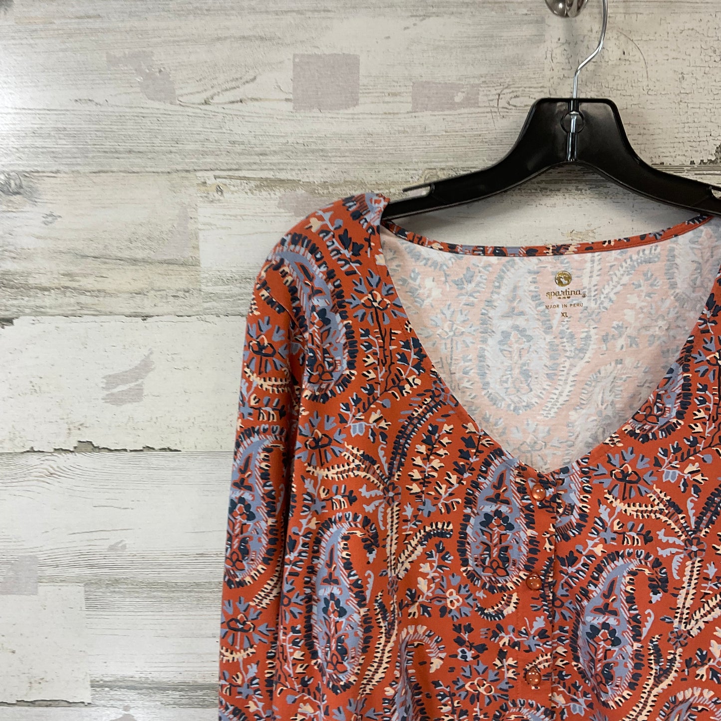 Top Long Sleeve By Spartina In Orange, Size: Xl