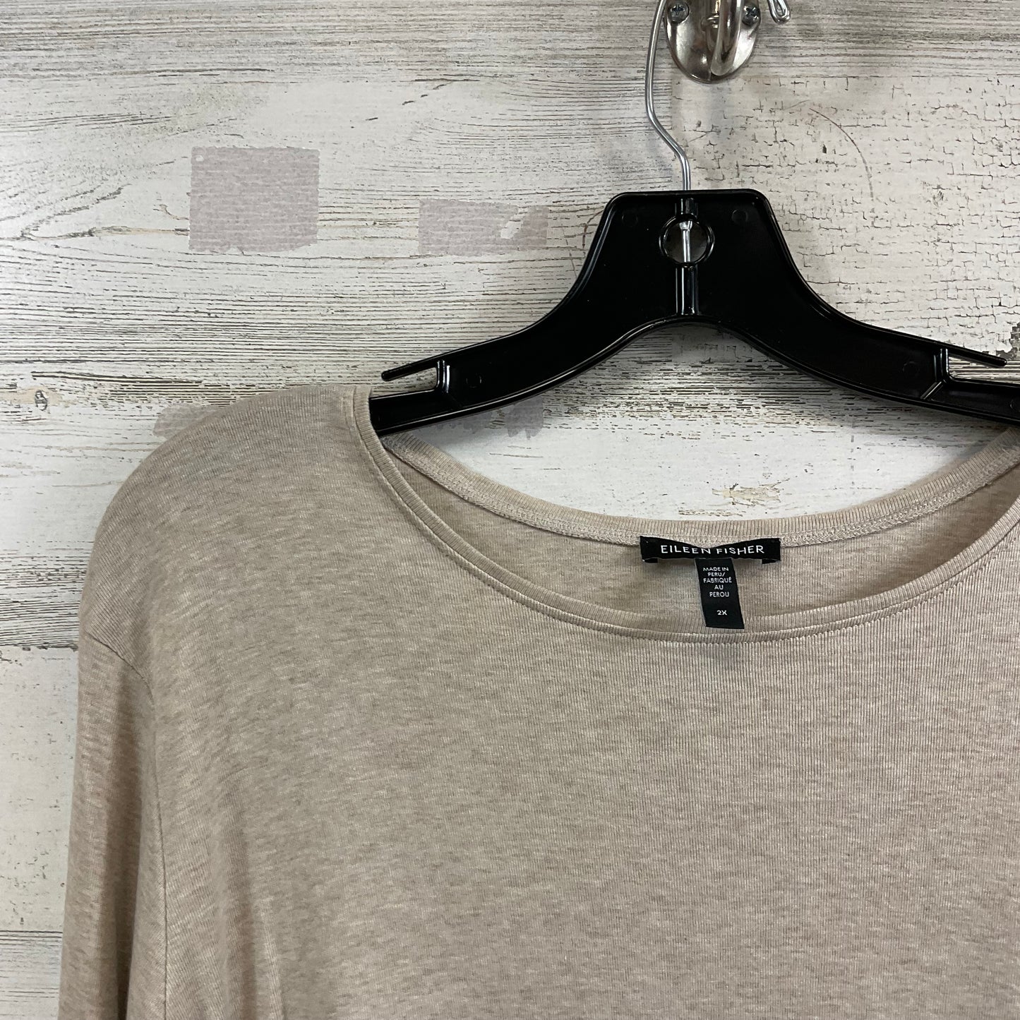 Top Long Sleeve By Eileen Fisher In Brown, Size: 2x