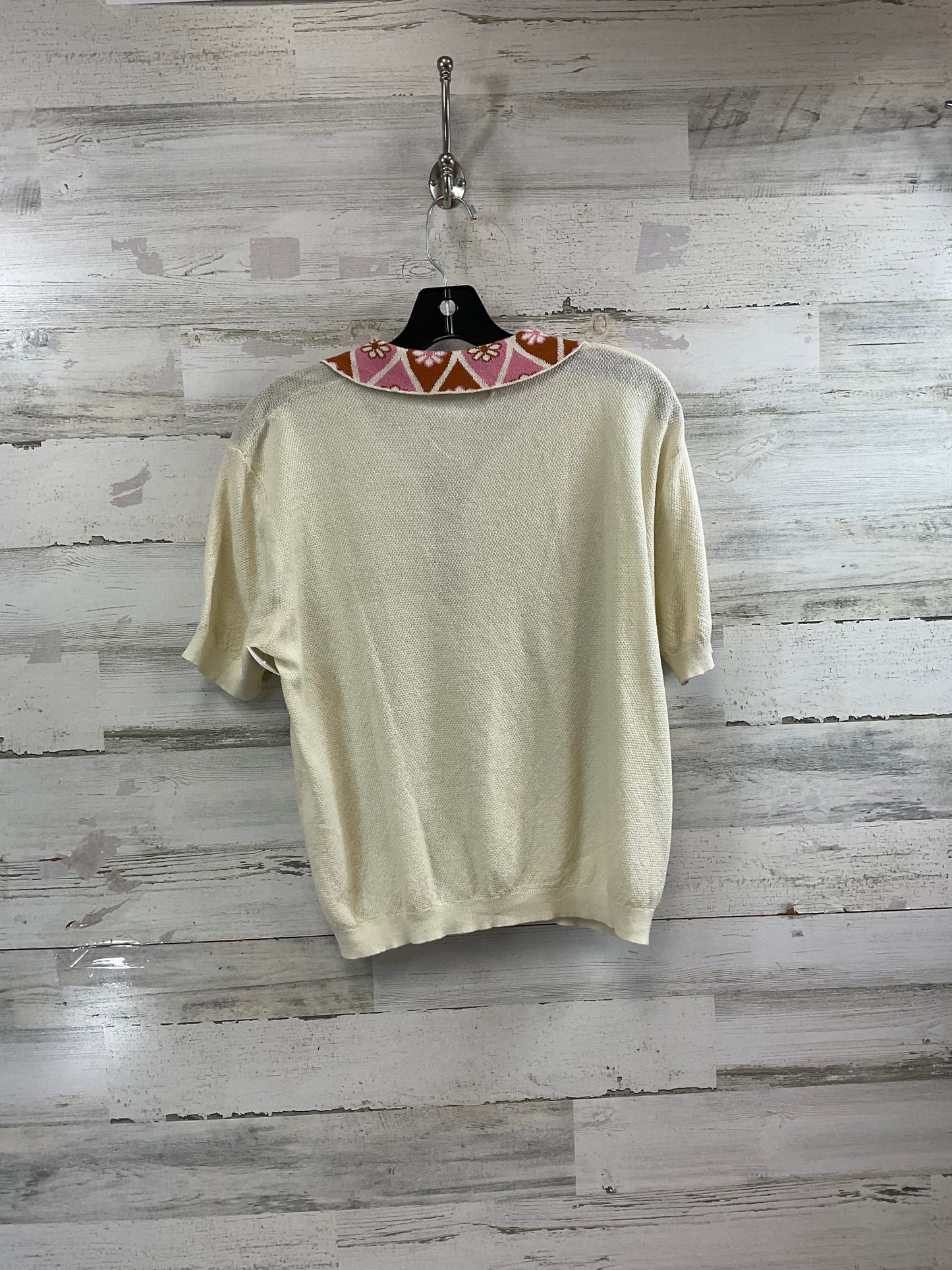 Top Short Sleeve By Mng In Cream, Size: M