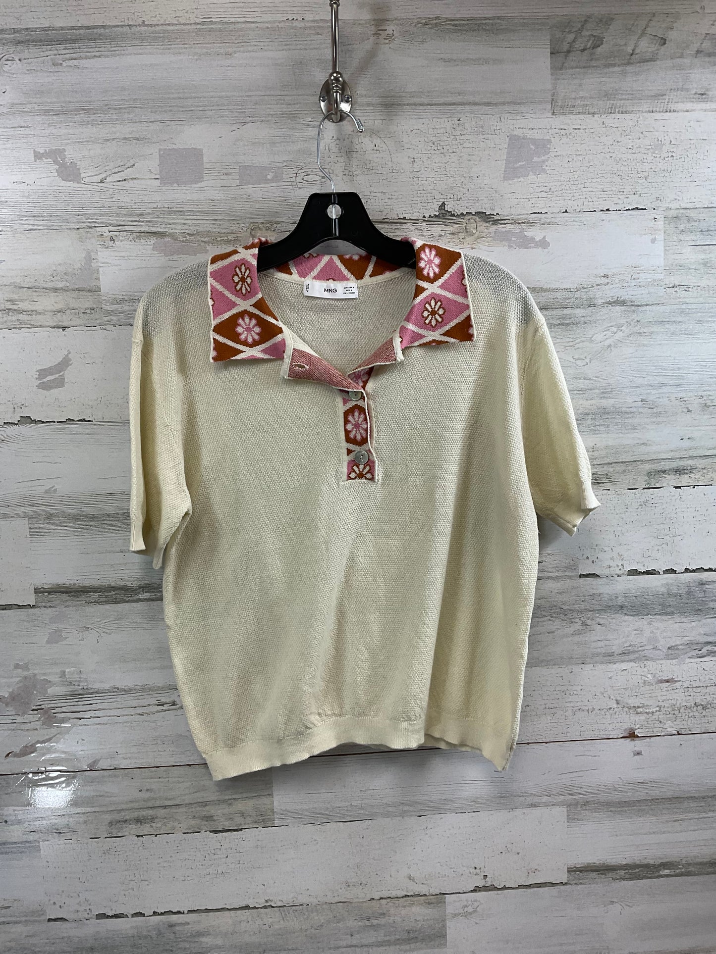 Top Short Sleeve By Mng In Cream, Size: M