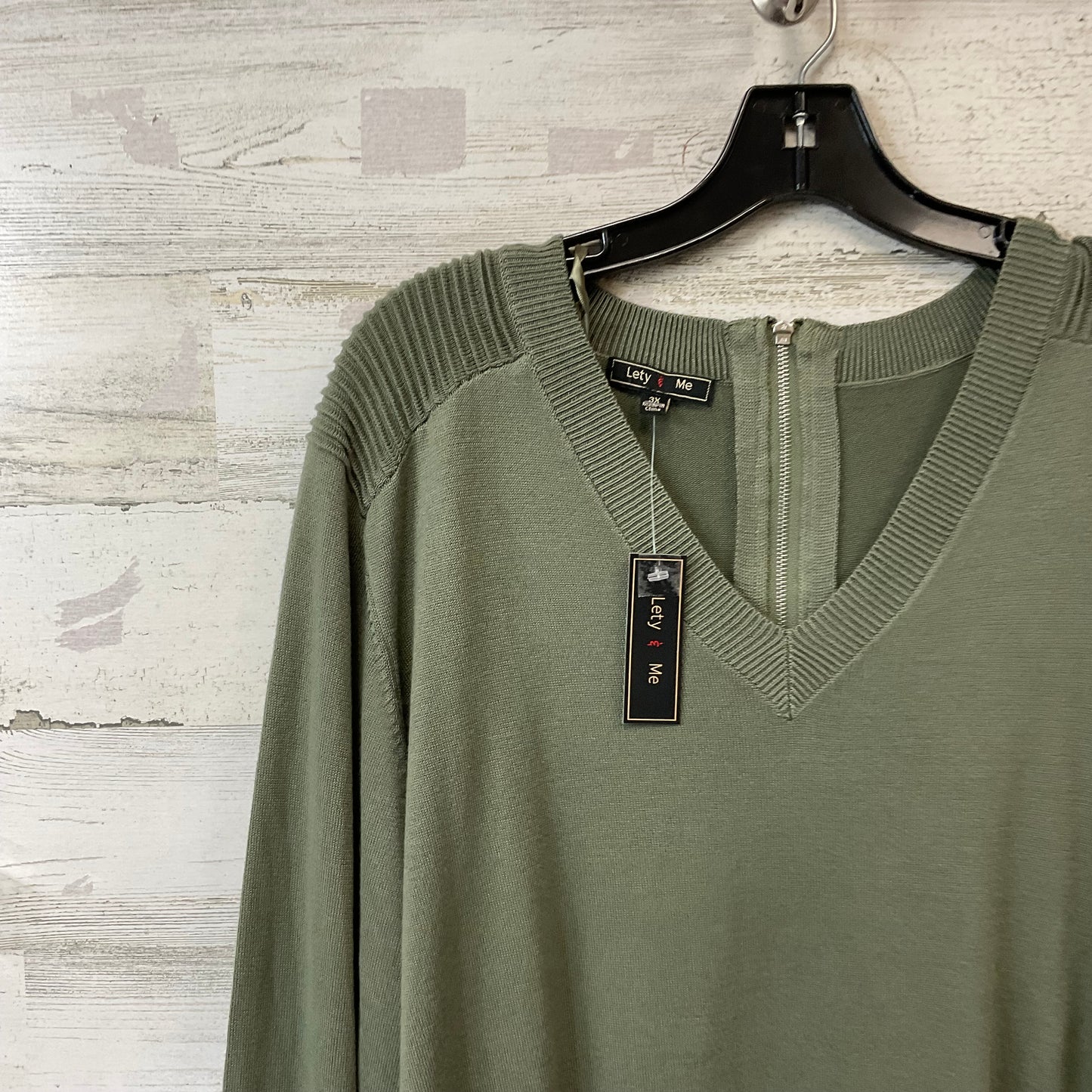 Top Long Sleeve By LETY & ME In Green, Size: 3x