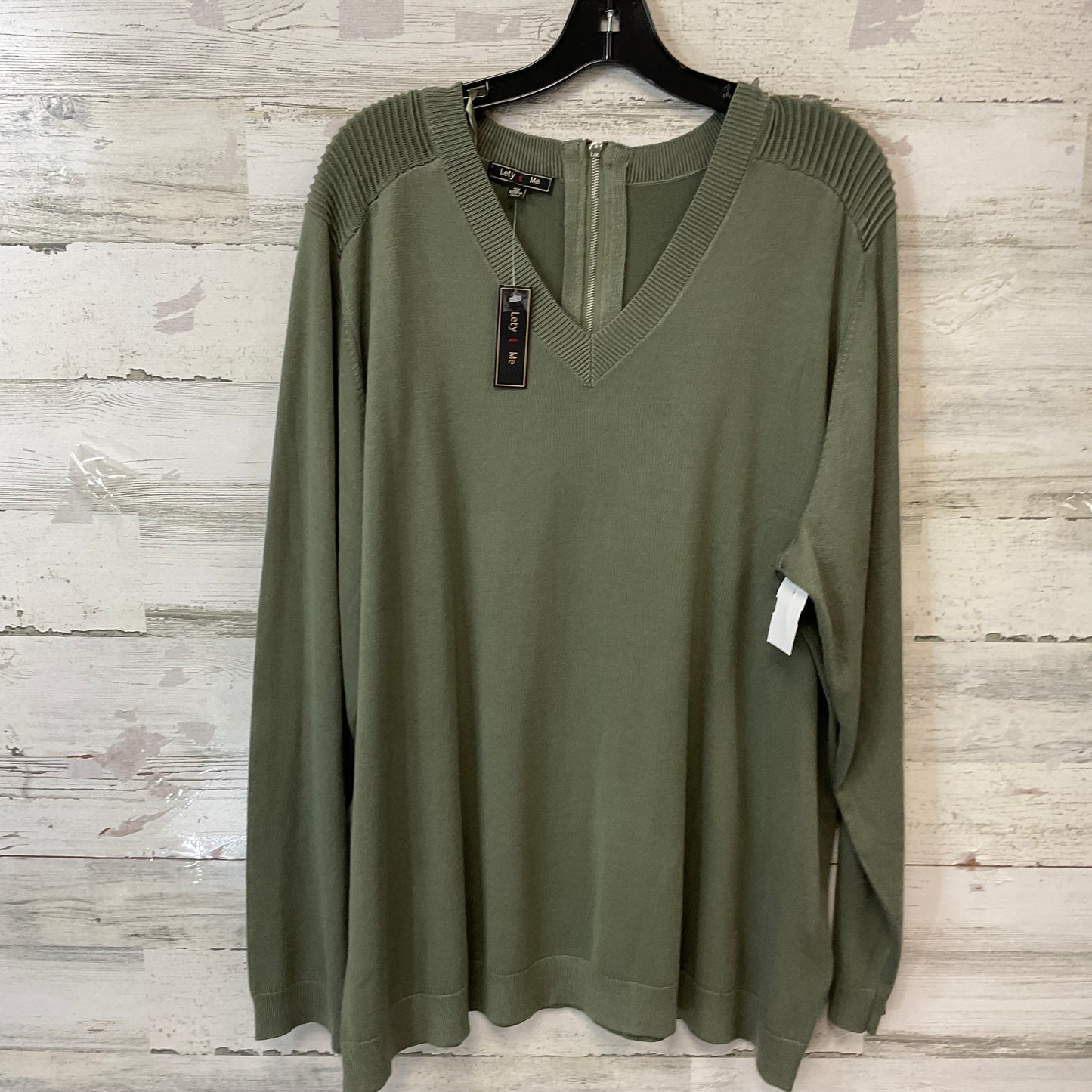 Top Long Sleeve By LETY & ME In Green, Size: 3x