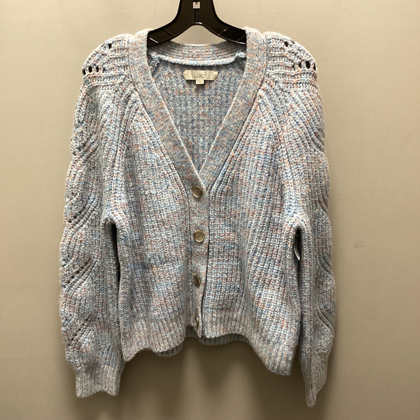 Sweater Cardigan By Loft In Blue, Size: Xl