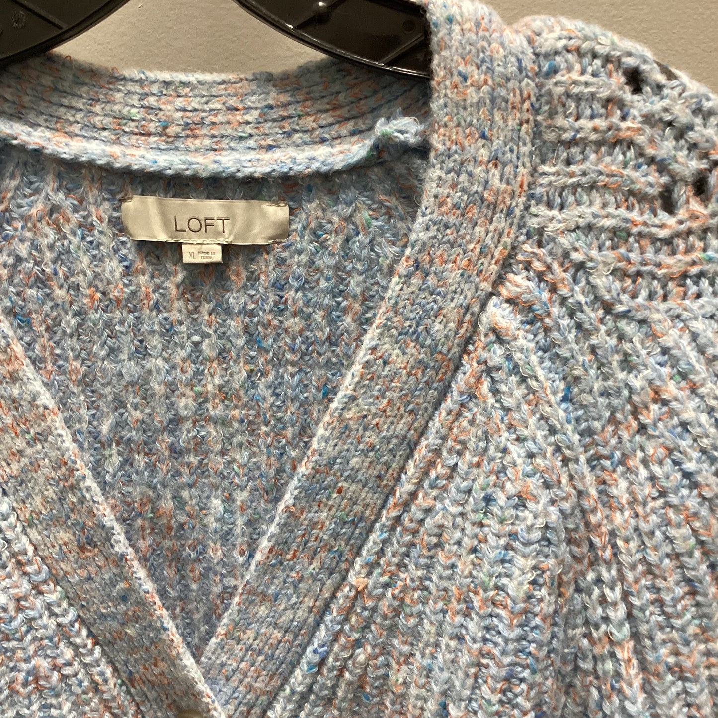 Sweater Cardigan By Loft In Blue, Size: Xl