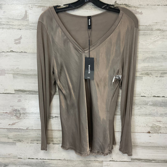 Top Long Sleeve By VENTI 6 In Grey, Size: L