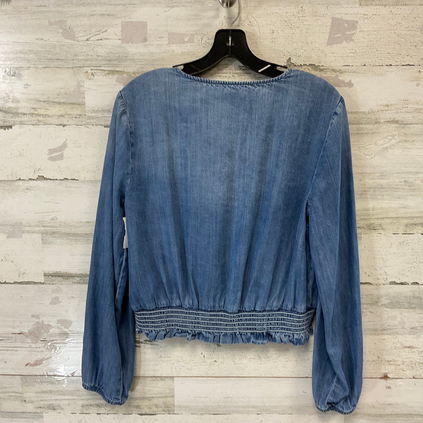 Top Long Sleeve By Cloth & Stone In Blue Denim, Size: S