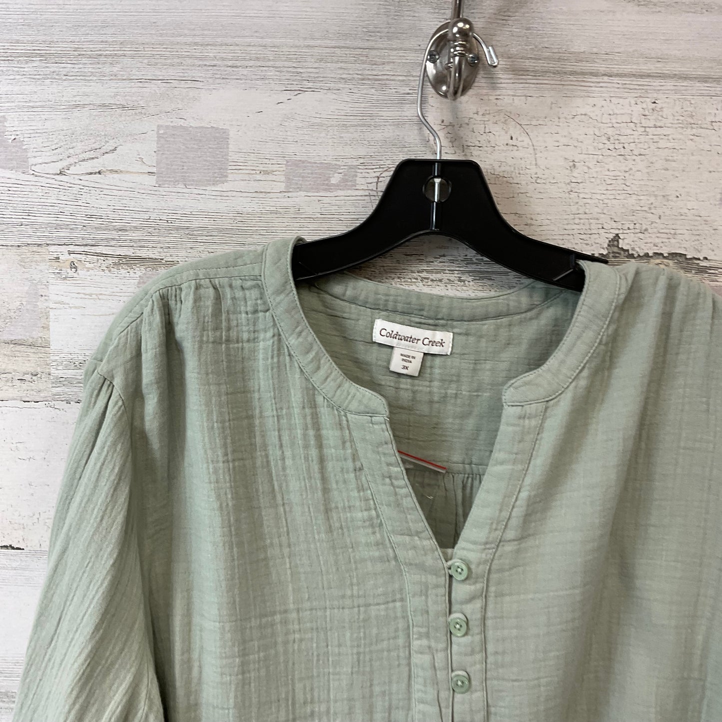 Top Long Sleeve By Coldwater Creek In Green, Size: 3x