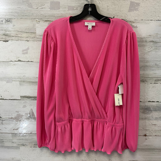 Top Long Sleeve By ON 34th In Pink, Size: L