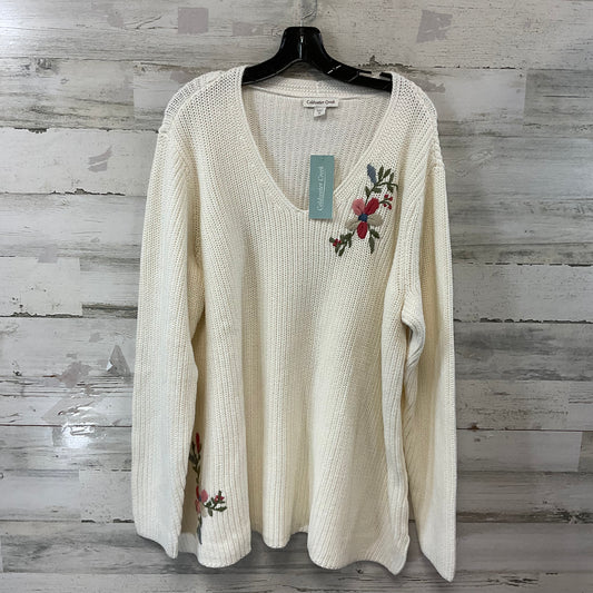 Sweater By Coldwater Creek In White, Size: 3x