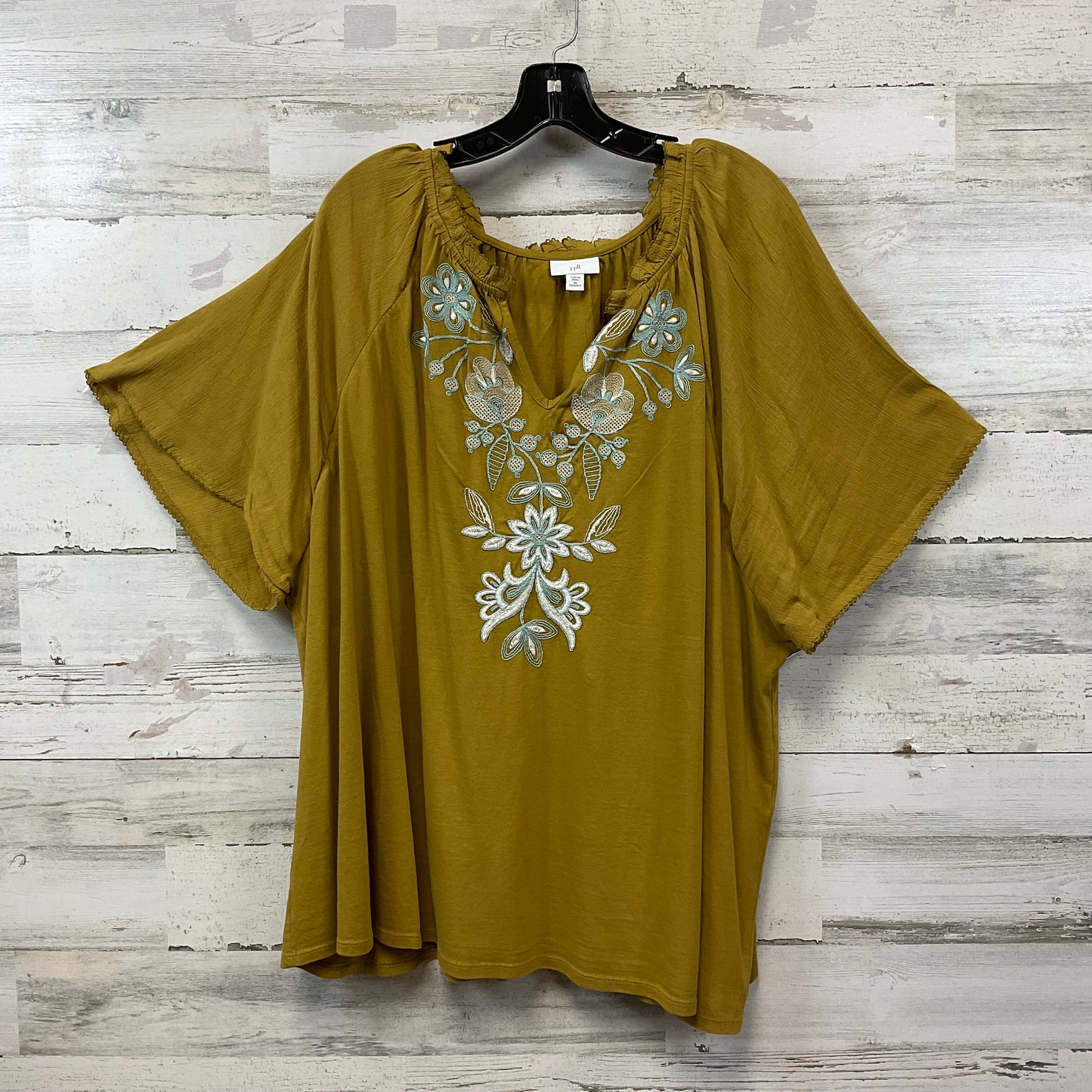 Blouse Short Sleeve By J. Jill In Green, Size: 4x