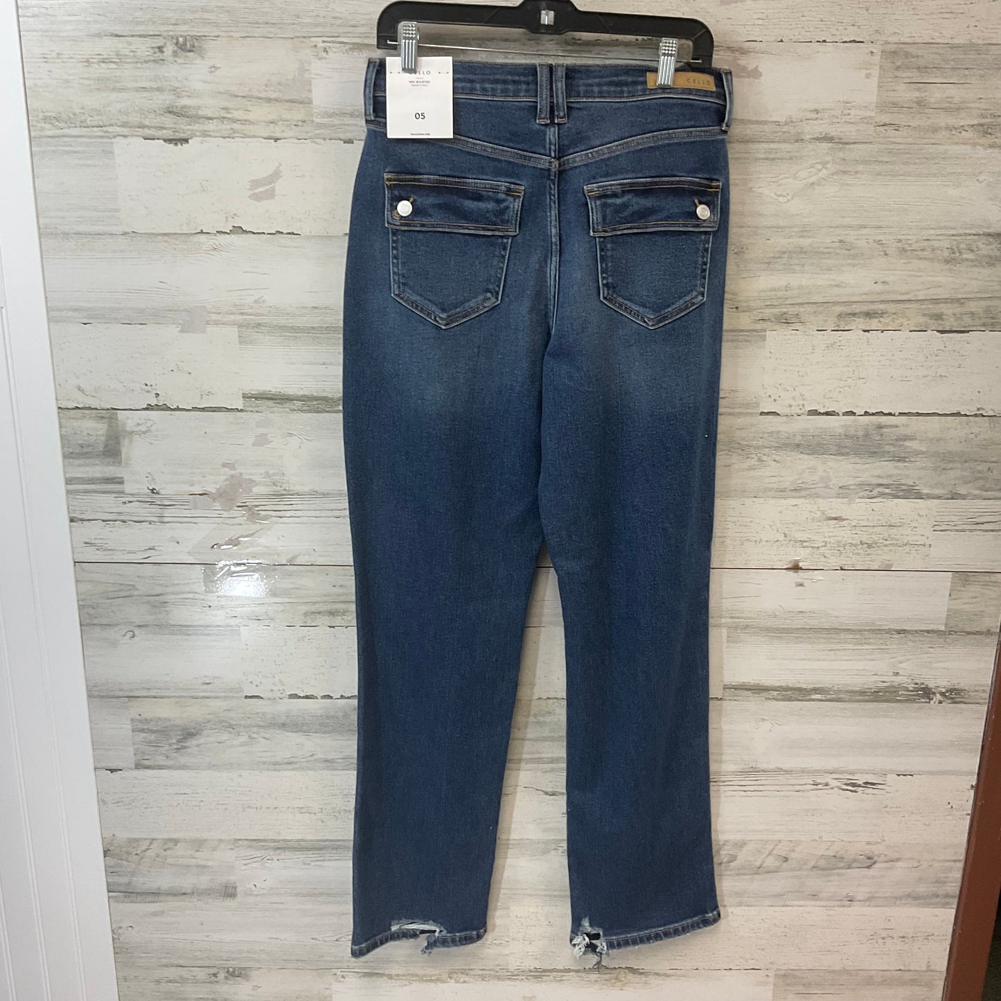 Jeans Straight By CELLO In Blue Denim, Size: 4