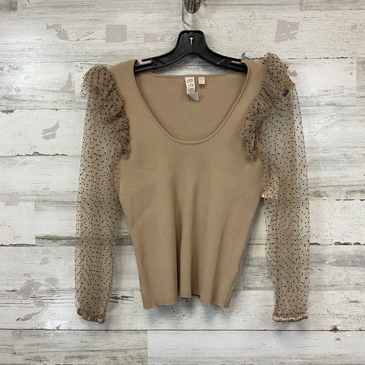 Top Long Sleeve By Dolan Left Coast In Brown, Size: Mp