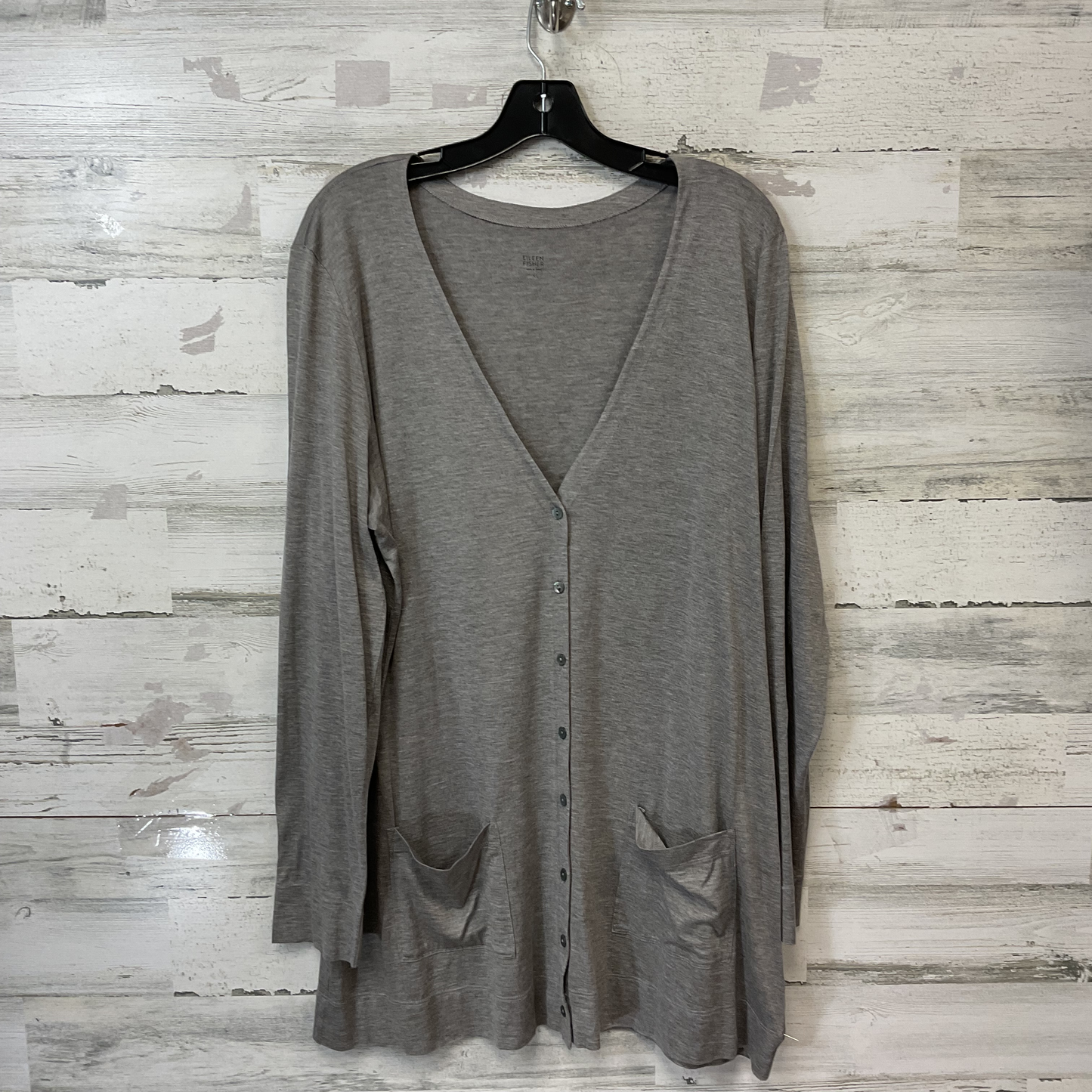 Cardigan By Eileen Fisher In Grey, Size: Xl