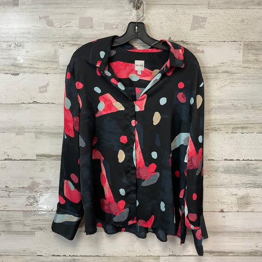 Blouse Long Sleeve By Nic + Zoe In Black, Size: Xl