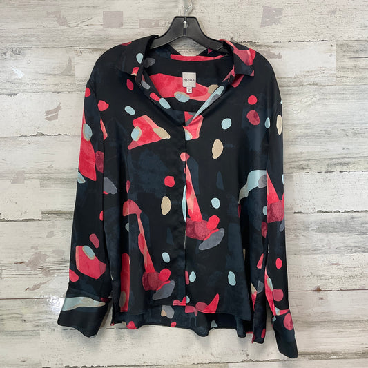 Blouse Long Sleeve By Nic + Zoe In Black, Size: Xl