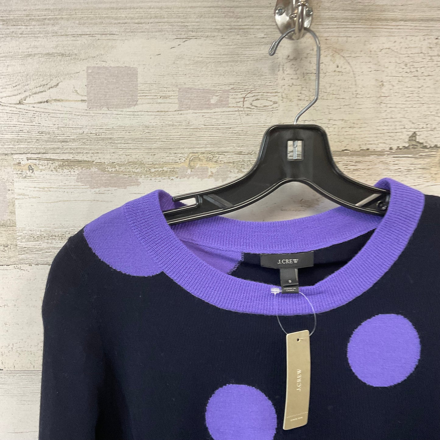 Top Long Sleeve By J. Crew In Black & Purple, Size: S