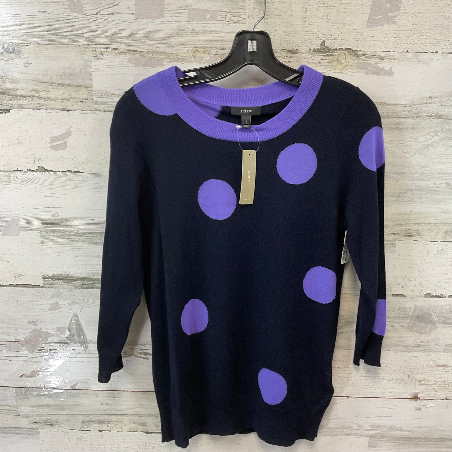 Top Long Sleeve By J. Crew In Black & Purple, Size: S