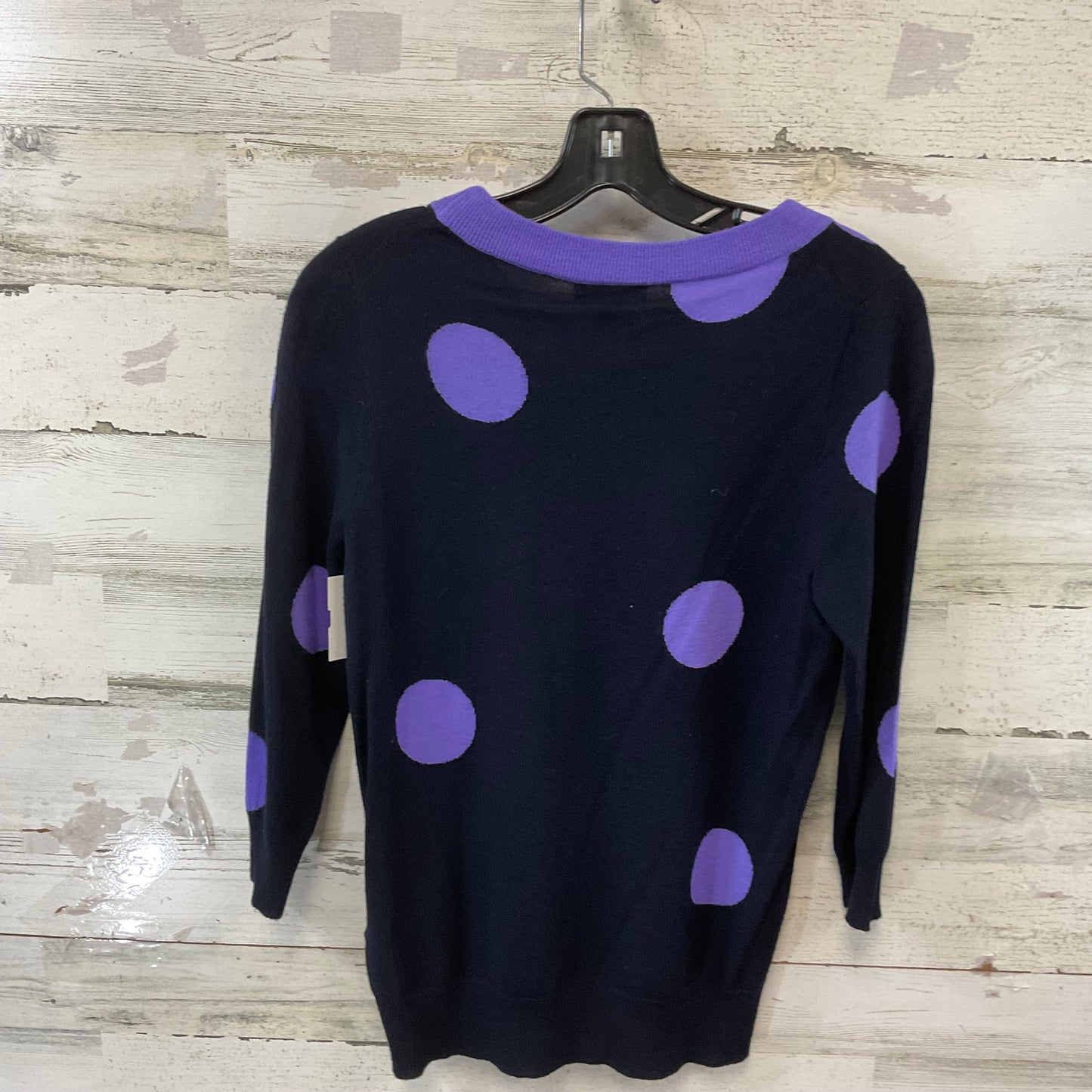 Top Long Sleeve By J. Crew In Black & Purple, Size: S