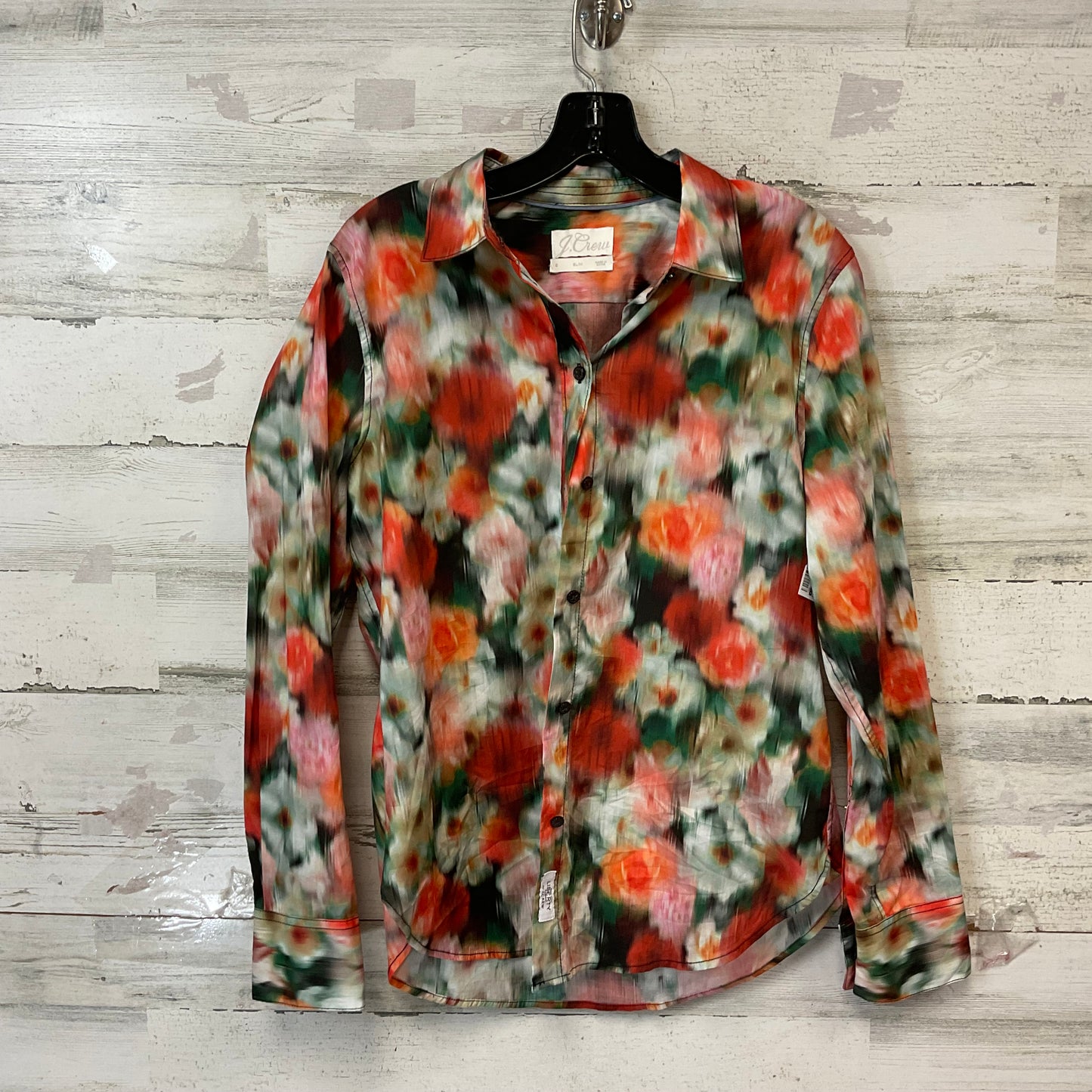 Blouse Long Sleeve By J. Crew In Green, Size: S