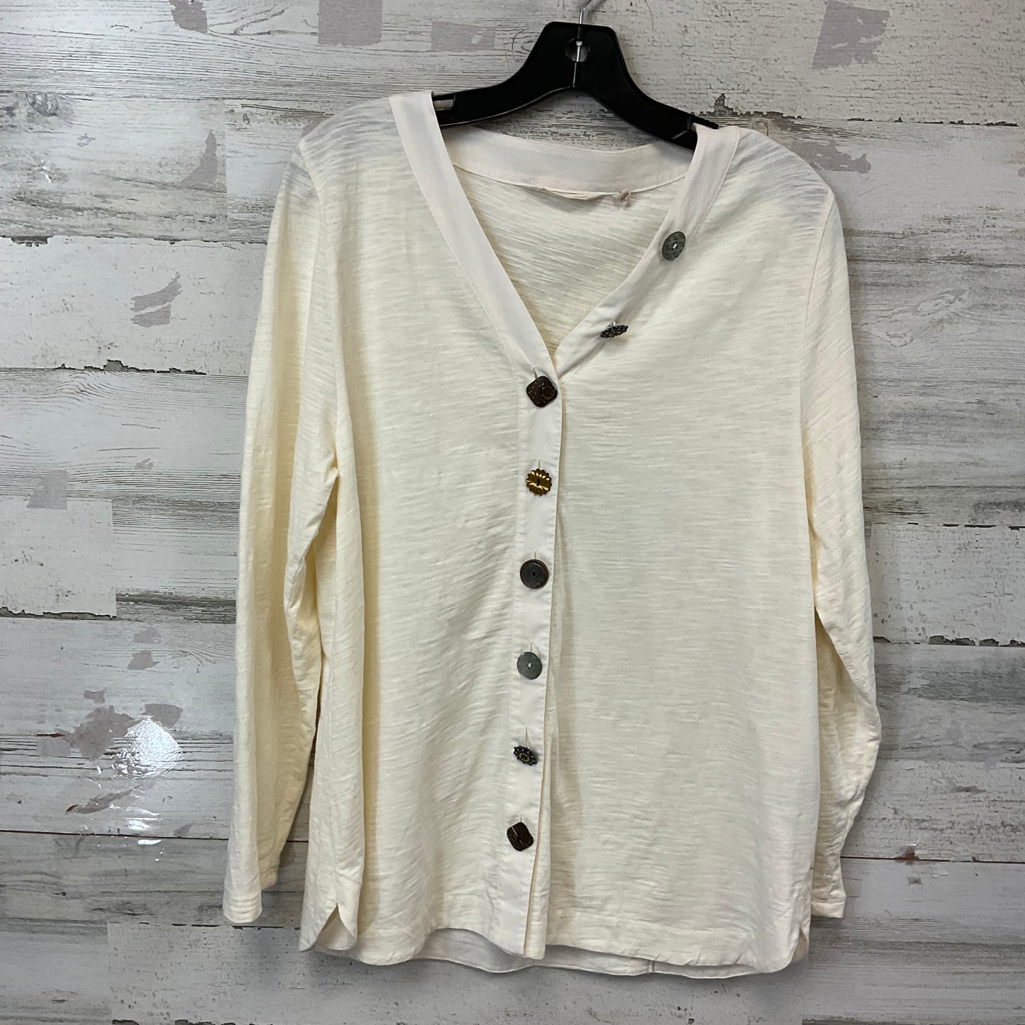 Cardigan By Soft Surroundings In Cream, Size: L