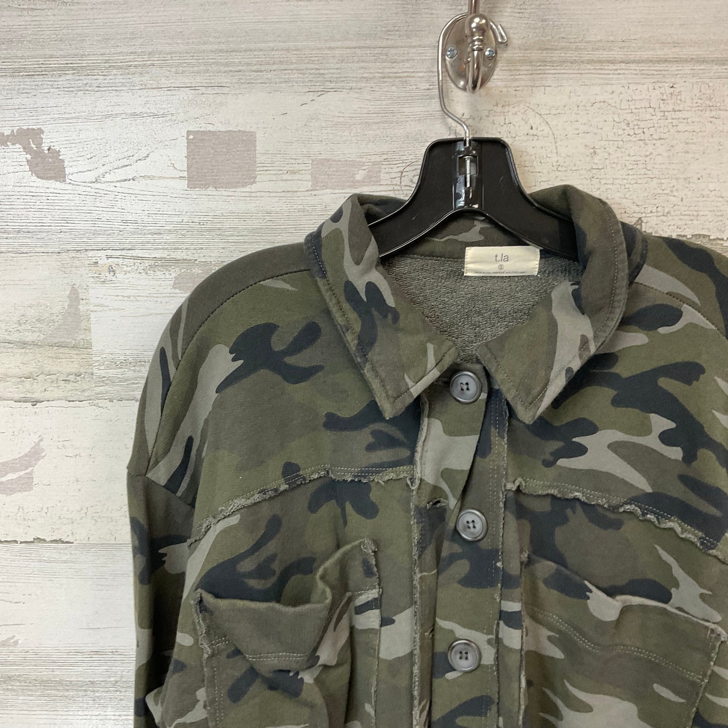 Jacket Shirt By T.la In Green, Size: S