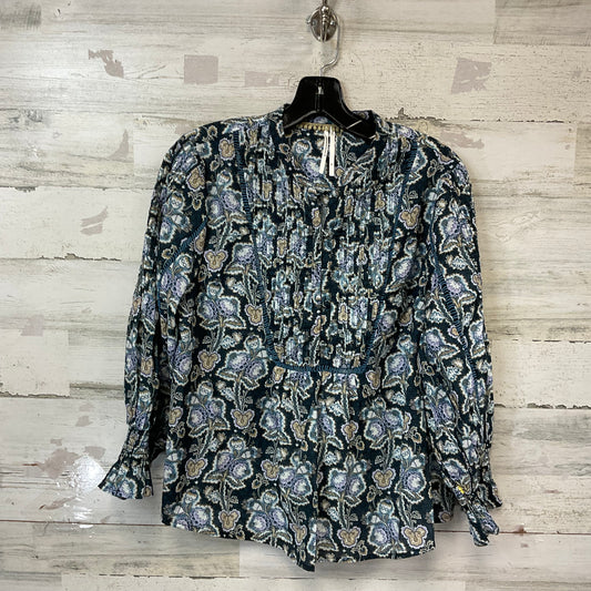 Top Long Sleeve By Anthropologie In Blue, Size: S