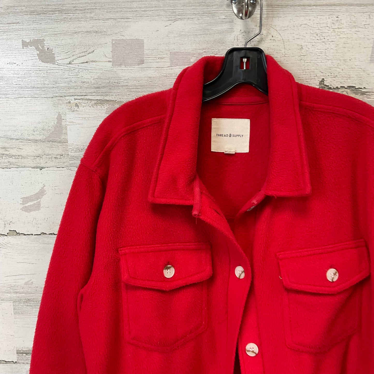 Jacket Shirt By Thread And Supply In Red, Size: L